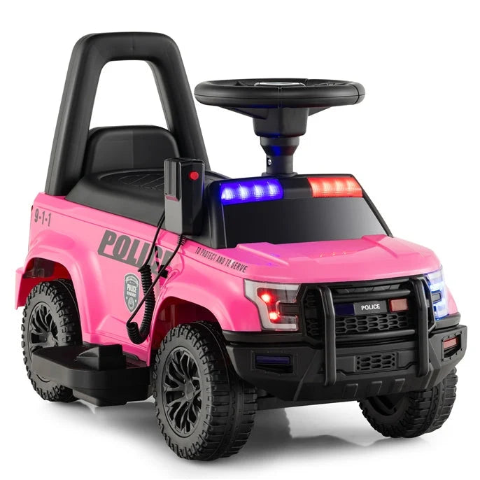 Hikidspace Kids Ride On Police Car 6V Electric Ride-on Vehicle Patrol Car for 18-60 Months
