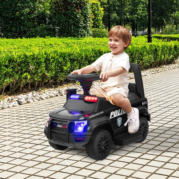 Hikidspace Kids Ride On Police Car 6V Electric Ride-on Vehicle Patrol Car for 18-60 Months