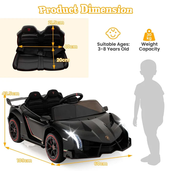 Hikidspace Licensed Lamborghini 4WD Kids Ride-on Sports Car for Kids