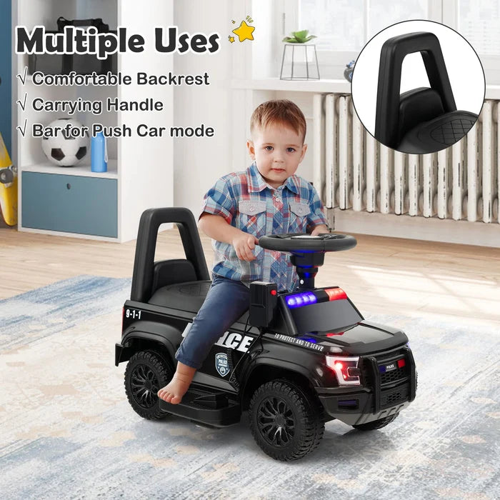 Hikidspace Kids Ride On Police Car 6V Electric Ride-on Vehicle Patrol Car for 18-60 Months