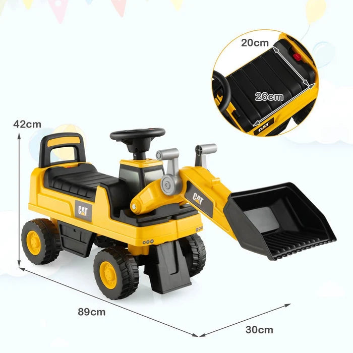 Hikidspace Kids Ride-on Excavator Construction Bulldozer Truck Sliding Toy Car