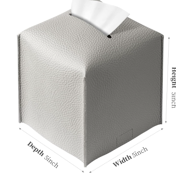 Tissue Box Cover 'Toke' | Real Wood Veneer, FSC® Certified | Decorative Rectangle Tissue Holder for Bathroom or Living Room | Scandinavian Design | Oak, White