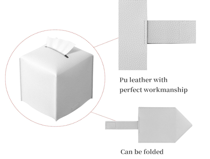 Tissue Box Cover Rectangle, Resin Facial Tissue Holder Covers Toilet Paper Holder, Tissue Holders Decorative Paper Dispenser Home Decor for Bathroom Kitchen Bedroom Living Room Office Cream